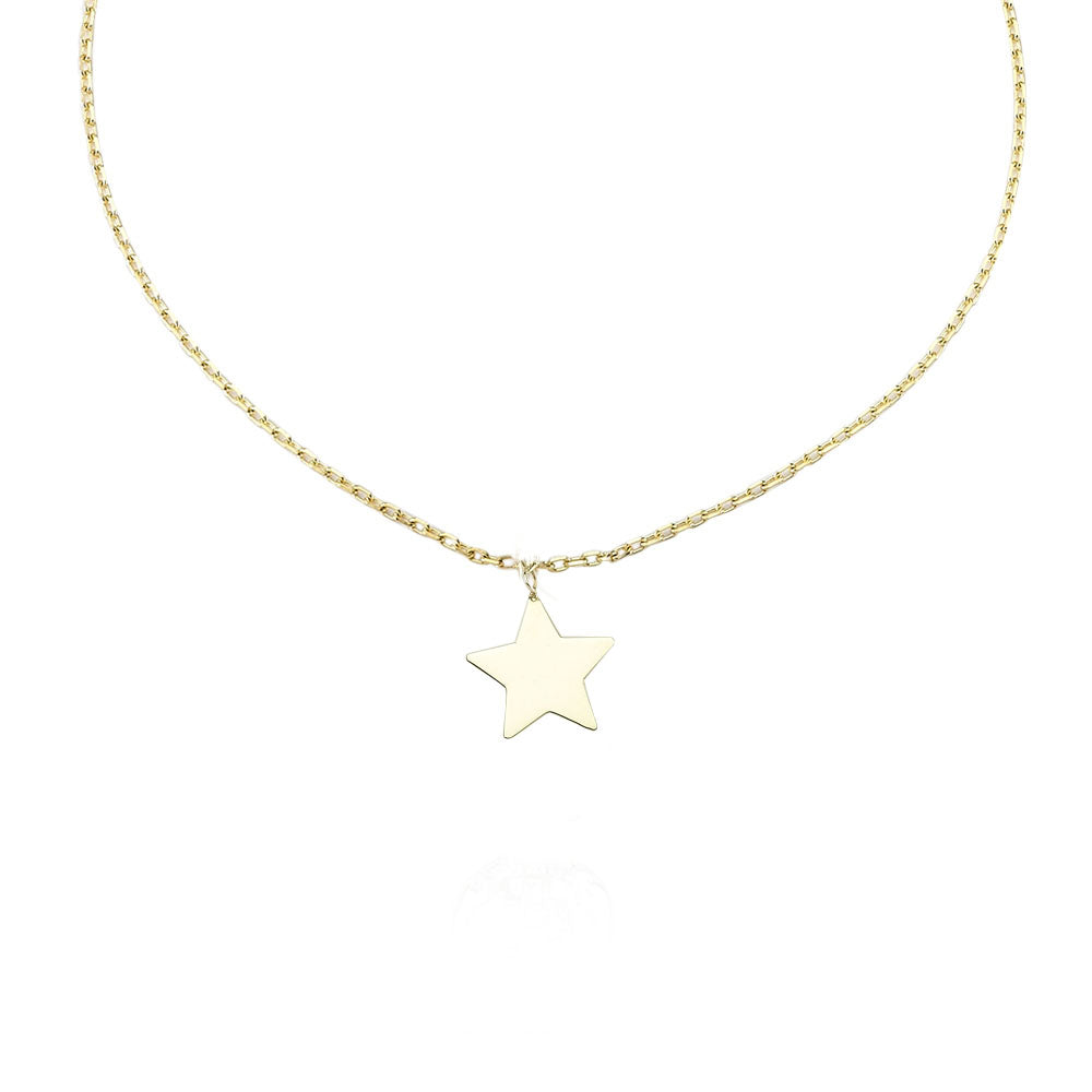 14k Solid Gold Star Anklet - alternate view 2