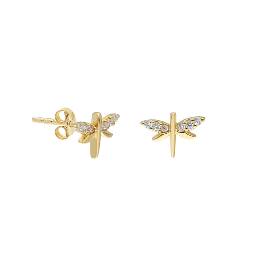 14k Solid Gold Angel Earring