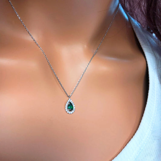925k Sterling Silver Drop Pave Necklace - alternate view 2