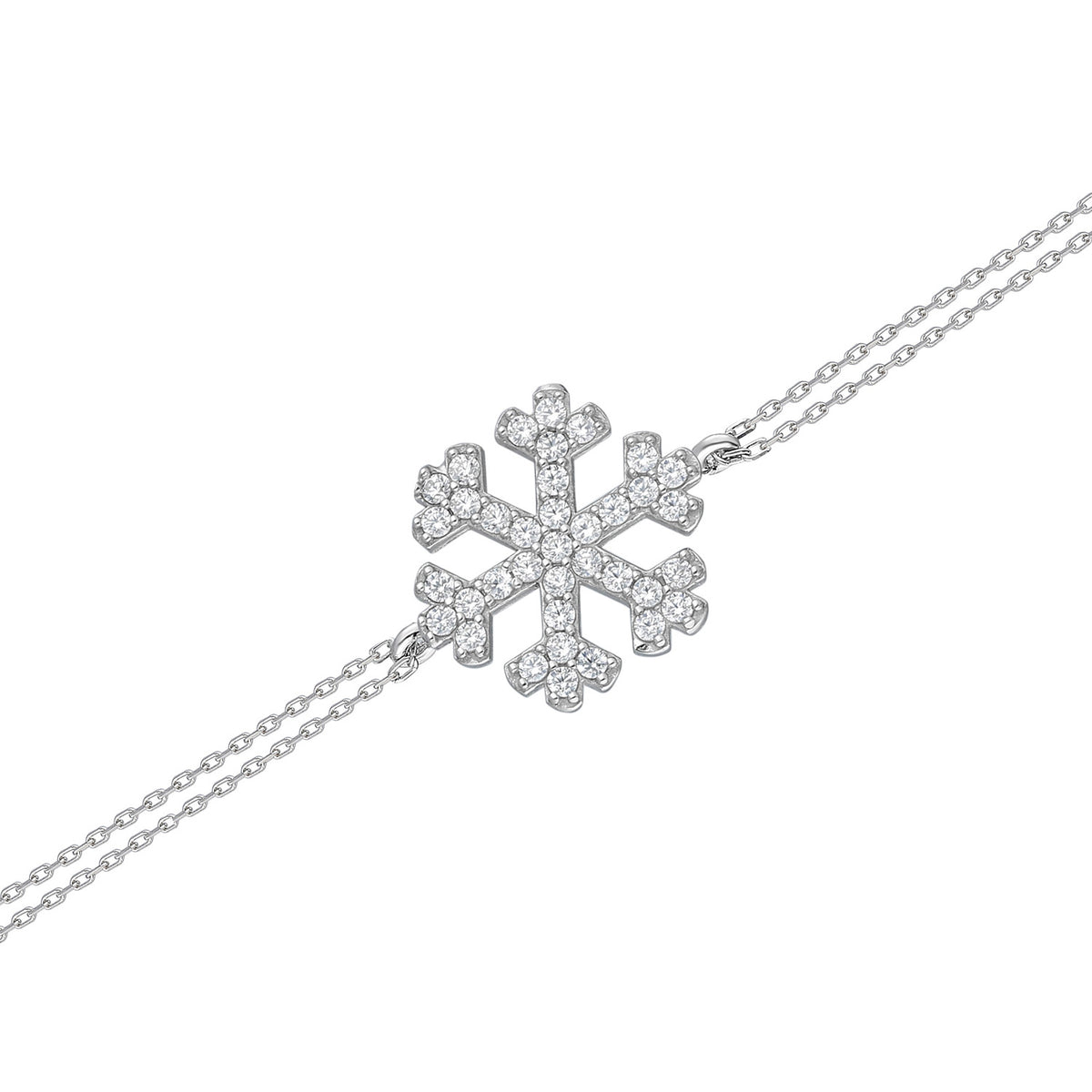 925k Sterling Silver Snowflake Bracelet