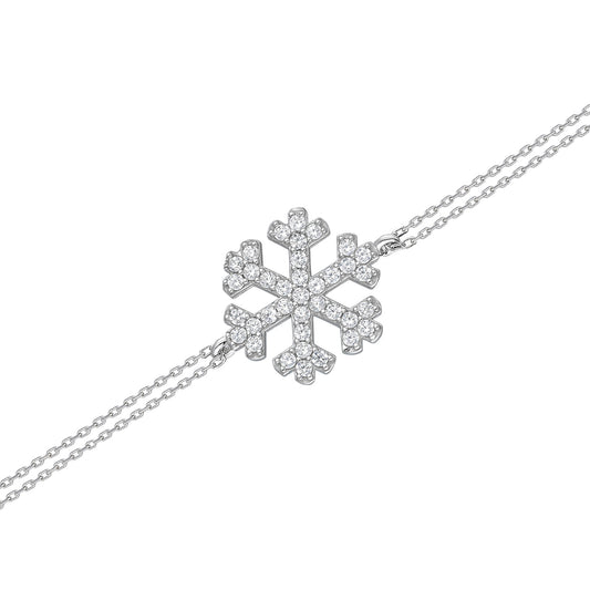 925k Sterling Silver Snowflake Bracelet