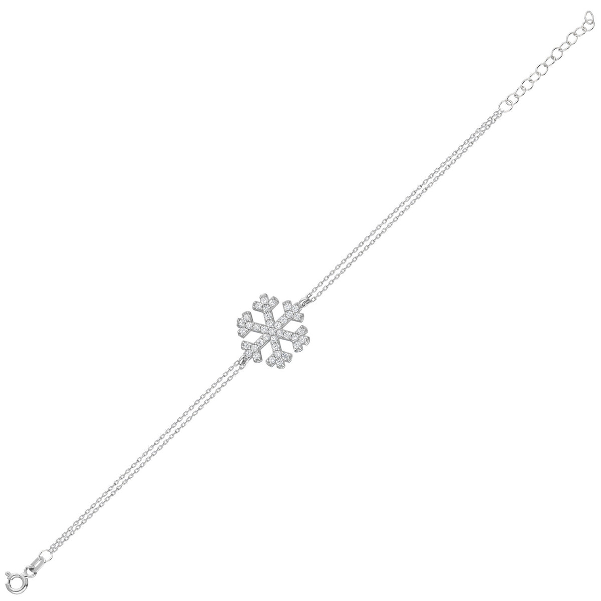 925k Sterling Silver Snowflake Bracelet - alternate view 3