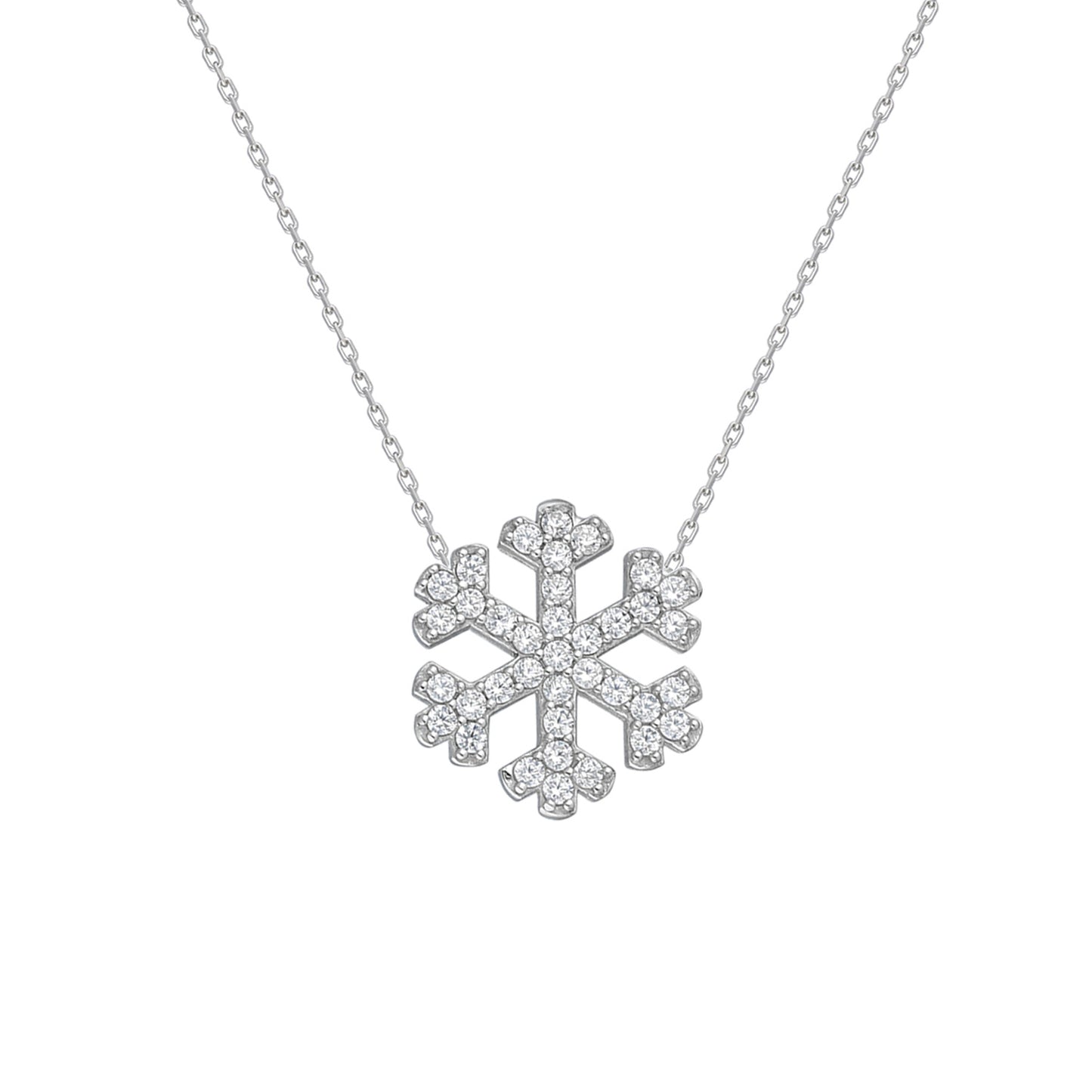 925k Sterling Silver Snowflake Necklace - alternate view 2