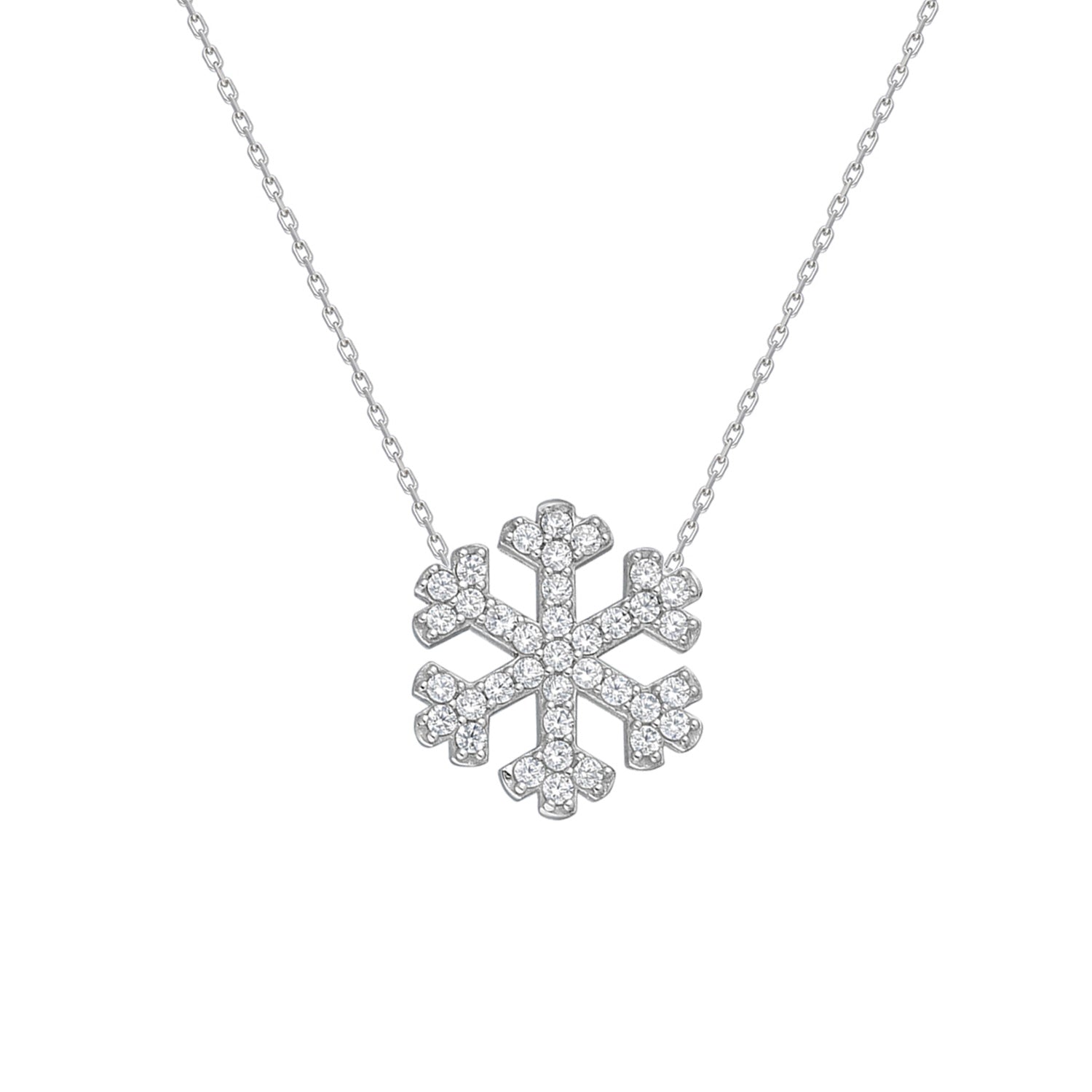 925k Sterling Silver Snowflake Necklace - alternate view 2