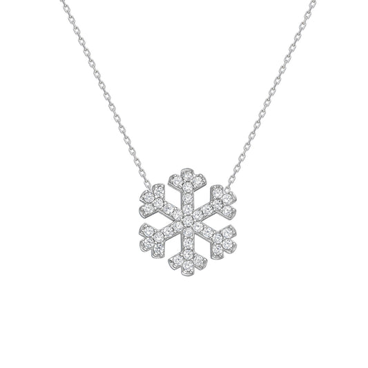 925k Sterling Silver Snowflake Necklace - alternate view 2