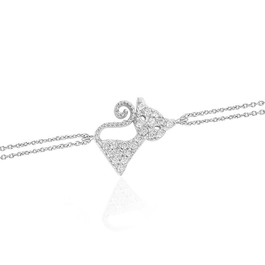 925k Sterling Silver Cat Bracelet