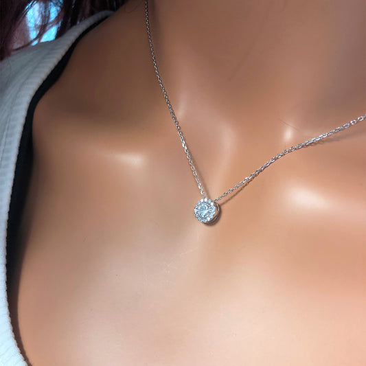 925k Sterling Silver Solitaire Necklace - alternate view 2