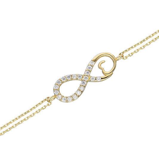 14k Solid Gold Infinity Bracelet