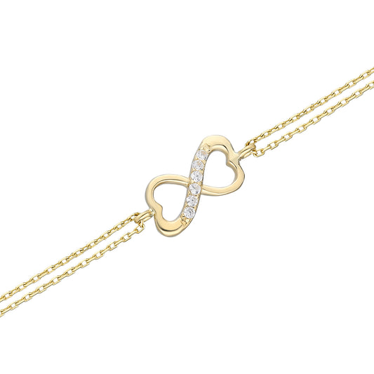 14k Solid Gold Infinity Bracelet