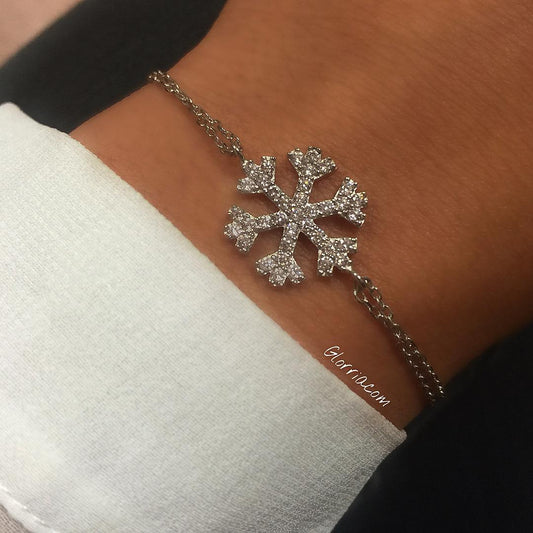 925k Sterling Silver Snowflake Bracelet - alternate view 2