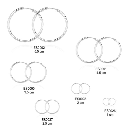 925k Sterling Silver 5,5 cm Circle Earring - alternate view 2