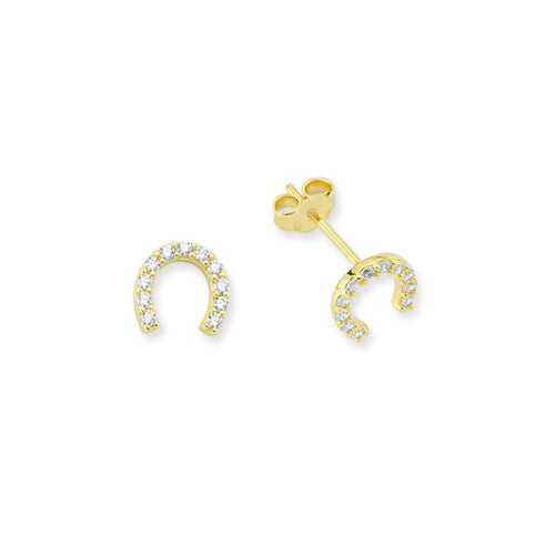 14k Solid Gold Horseshoe Earring