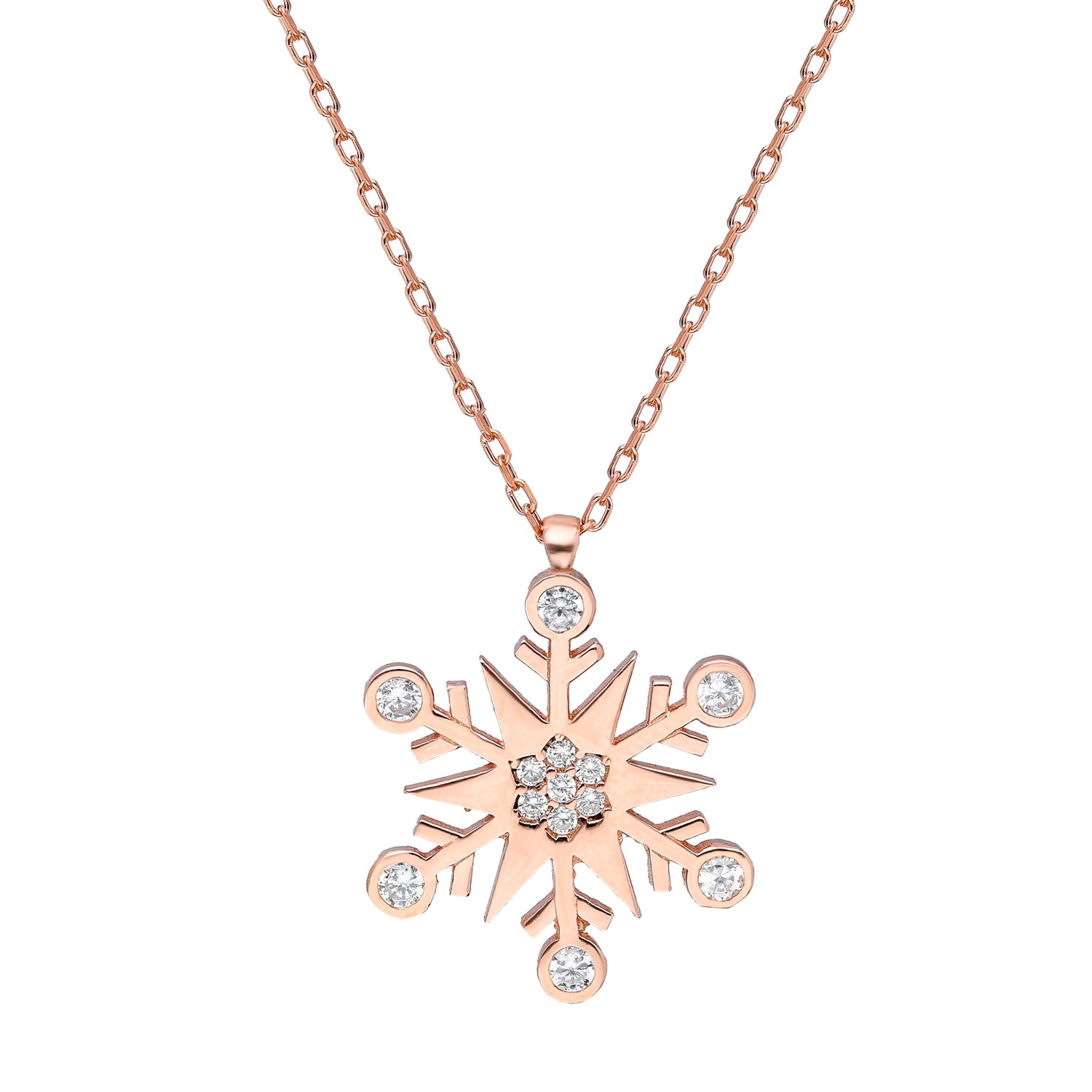 925k Sterling Silver Snowflake Necklace