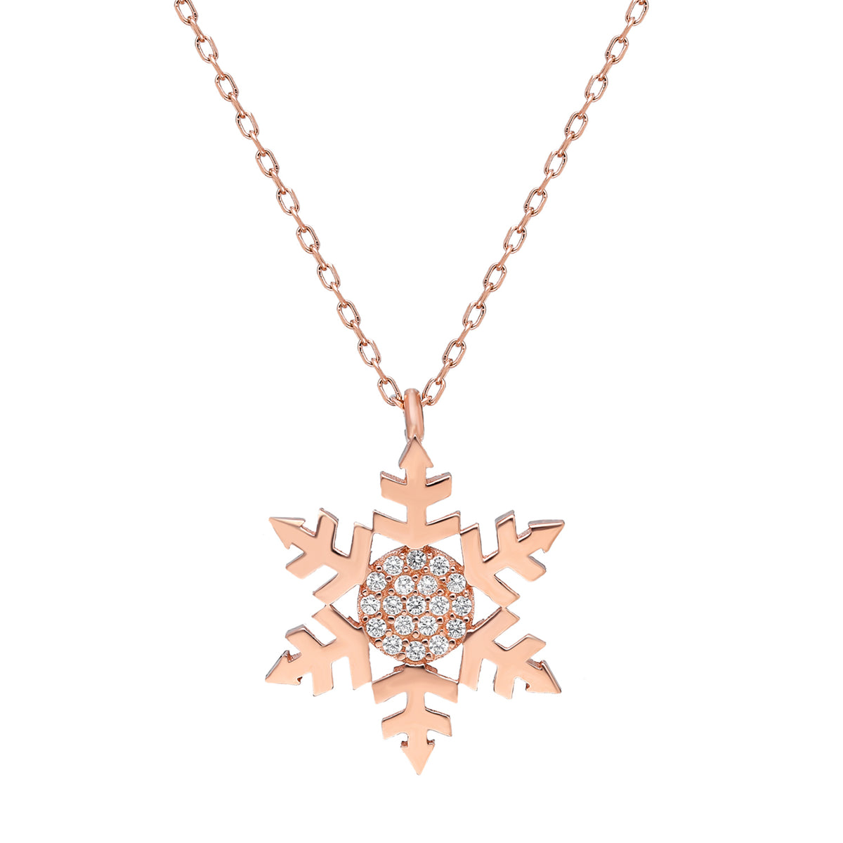 925k Sterling Silver Snowflake Necklace