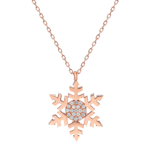 925k Sterling Silver Snowflake Necklace