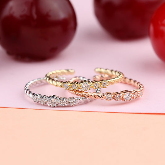 925k Sterling Silver Five Stone Ring - alternate view 2