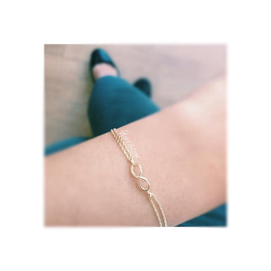 14k Solid Gold Infinity Bracelet - alternate view 2