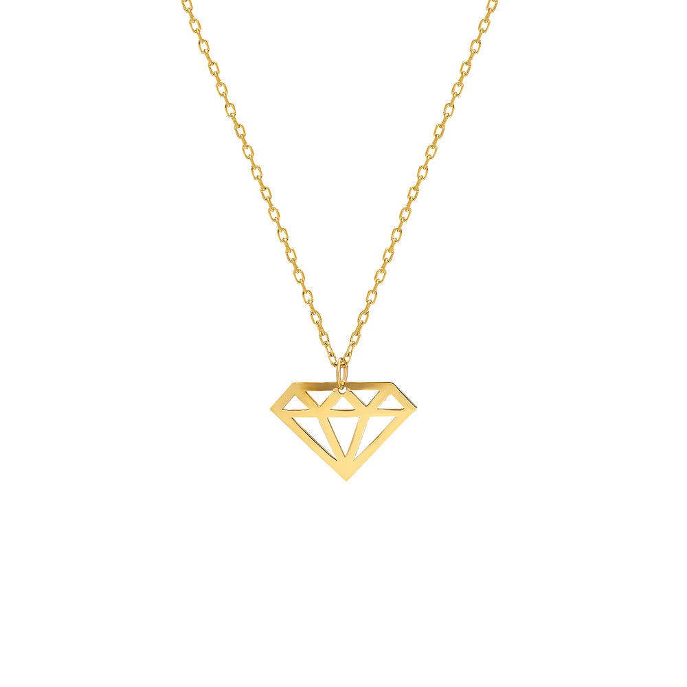 14k Solid Gold Diamond Cut Necklace - alternate view 2