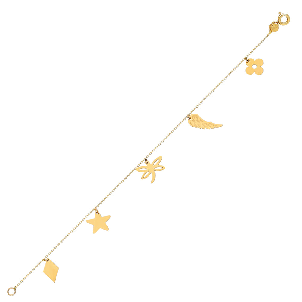 14k Solid Gold Luck Bracelet