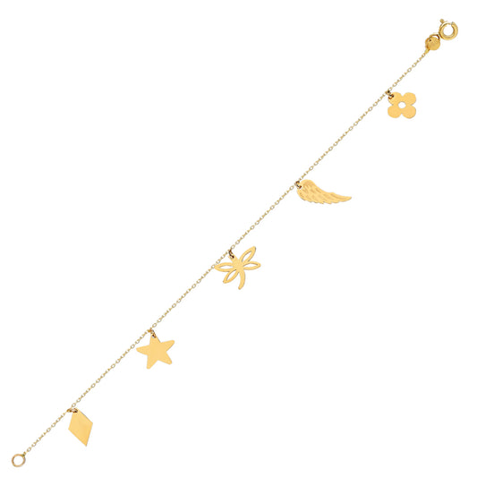 14k Solid Gold Luck Bracelet