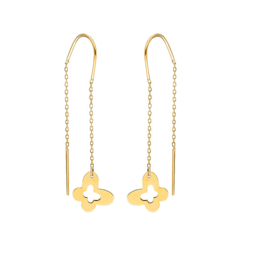 14k Solid Gold Butterfly Earring