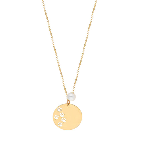 14k Solid Gold Pearl Pati Necklace - alternate view 2