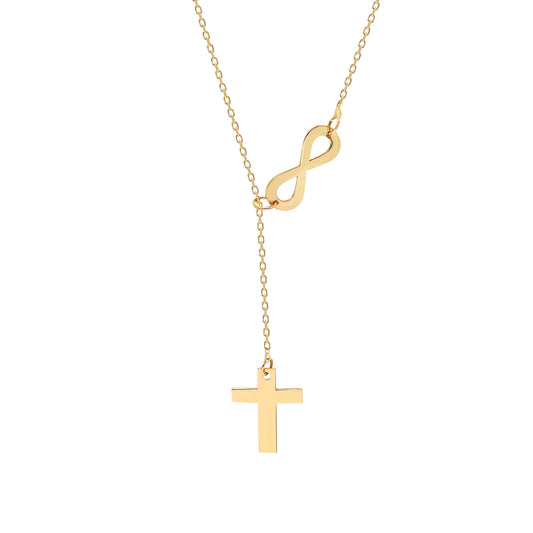 14k Solid Gold Cross Necklace