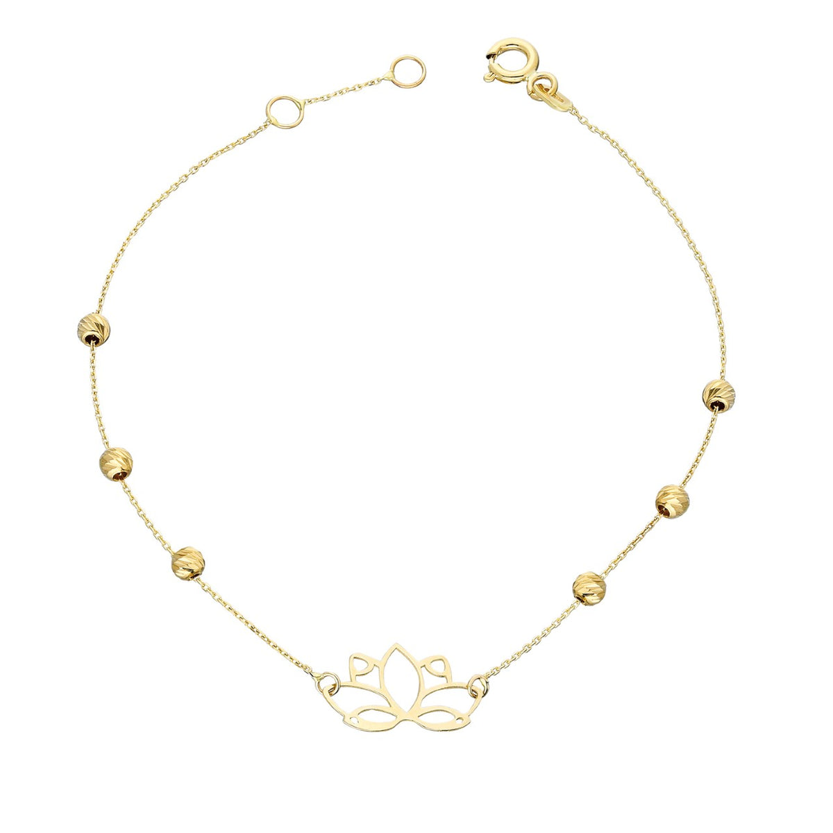 14k Solid Gold Dorika Lotus Flower Bracelet