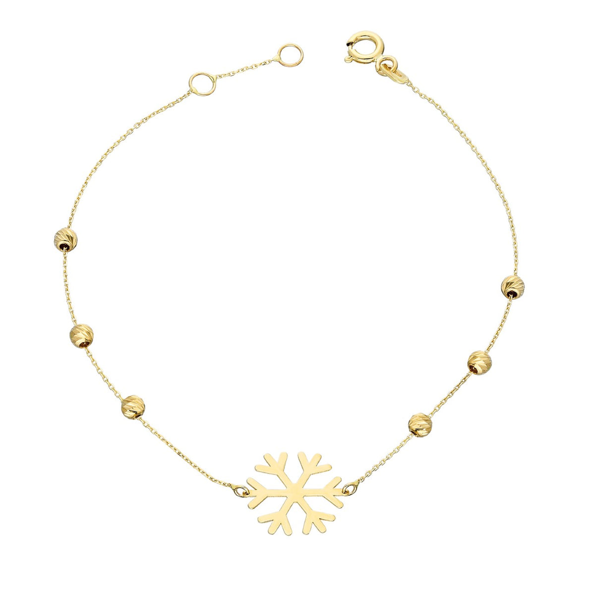 14k Solid Gold Dorika Snowflake Bracelet