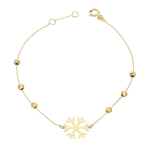 14k Solid Gold Dorika Snowflake Bracelet
