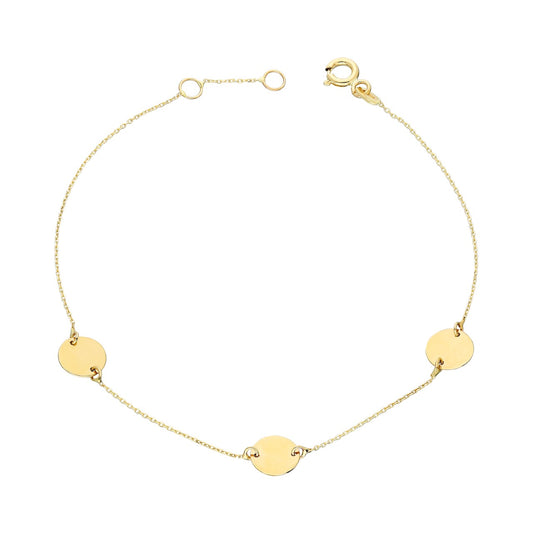 14k Solid Gold Plate Bracelet