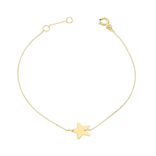 14k Solid Gold Star Bracelet