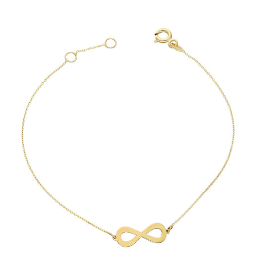14k Solid Gold Infinity Bracelet