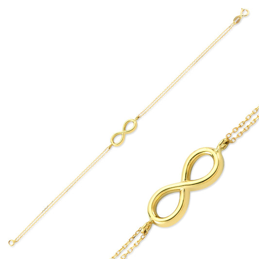 14k Solid Gold Infinity Bracelet