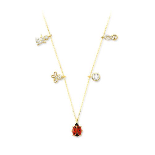 14k Solid Gold Luck Necklace