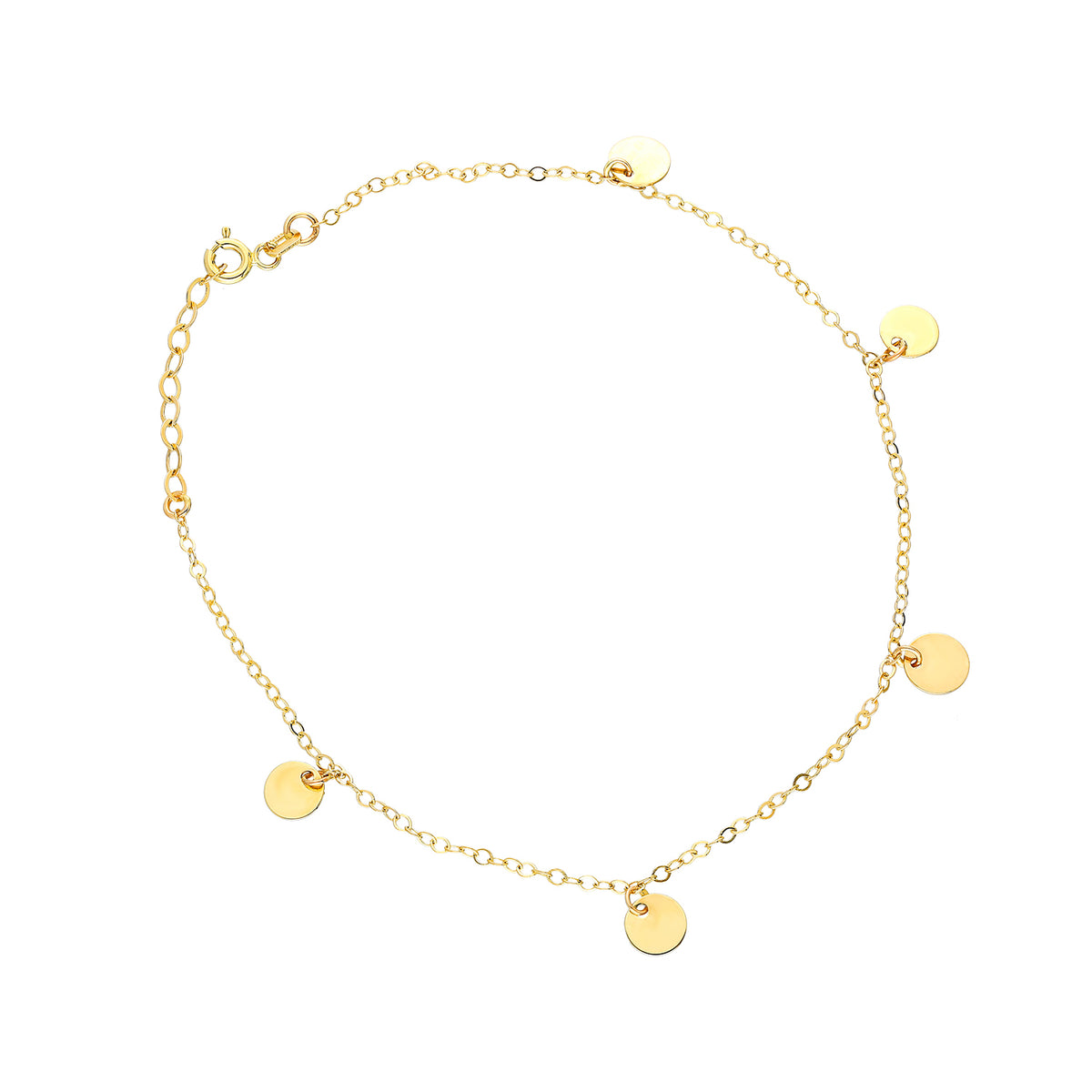 14k Solid Gold Plate Anklet