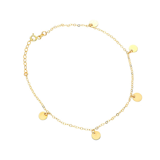 14k Solid Gold Plate Anklet
