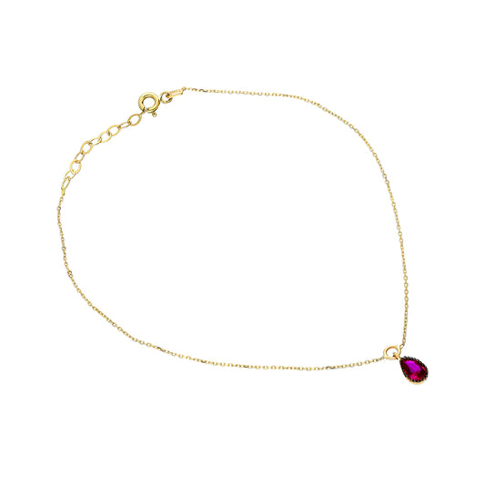 14k Solid Gold Drop Anklet