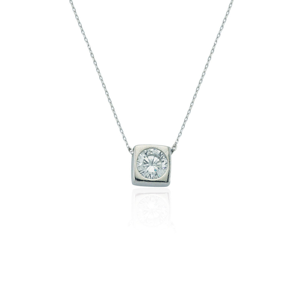 925k Sterling Silver Solitaire Necklace