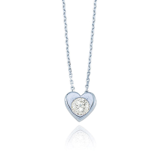 925k Sterling Silver Heart Necklace