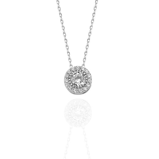 925k Sterling Silver Solitaire Necklace